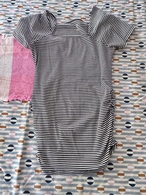 GAP Black & White Striped Square neck maternity top
